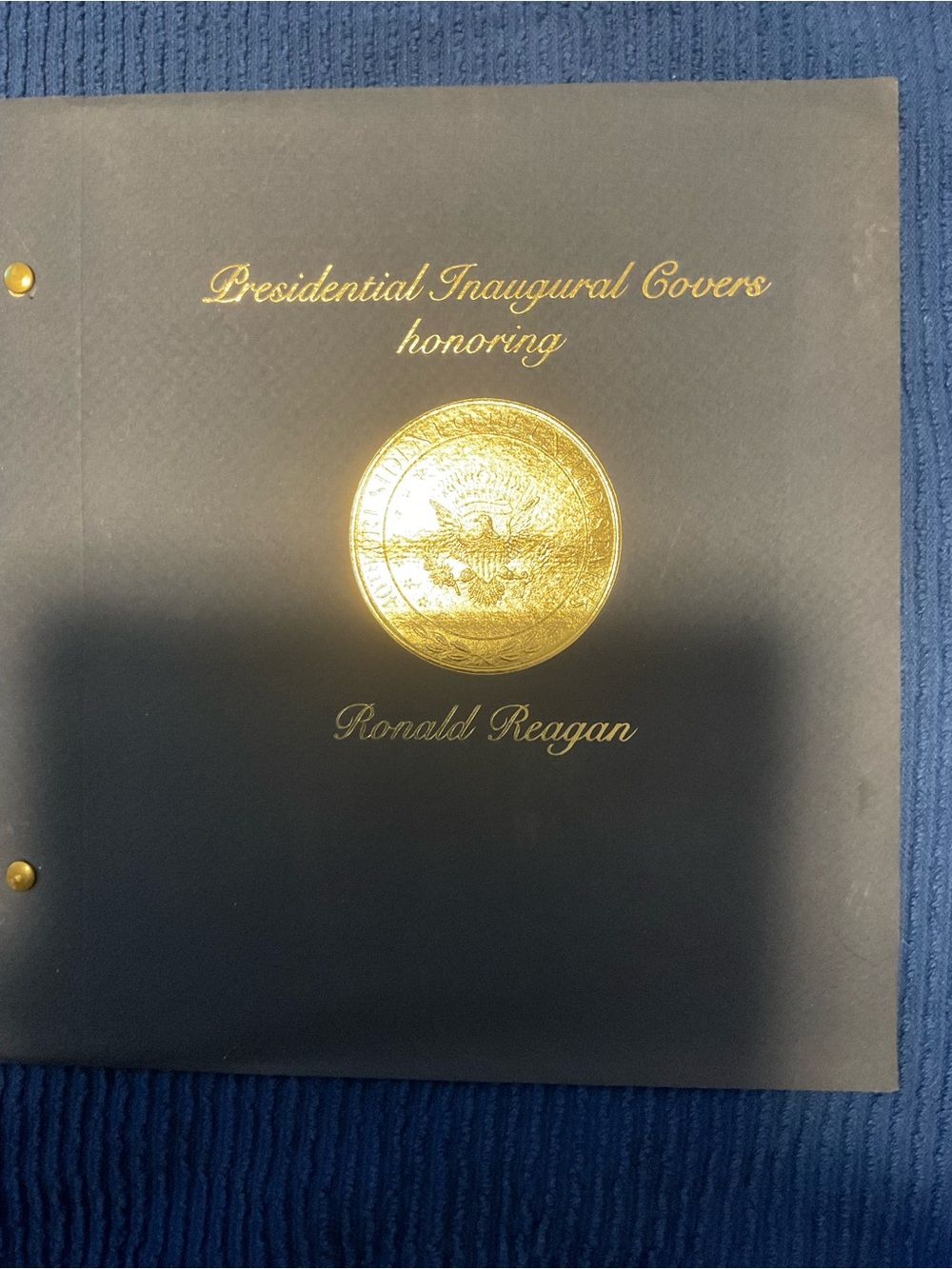 Ronald Reagan Inaugural Cover Booklet - Navy Blue & Gold Accents